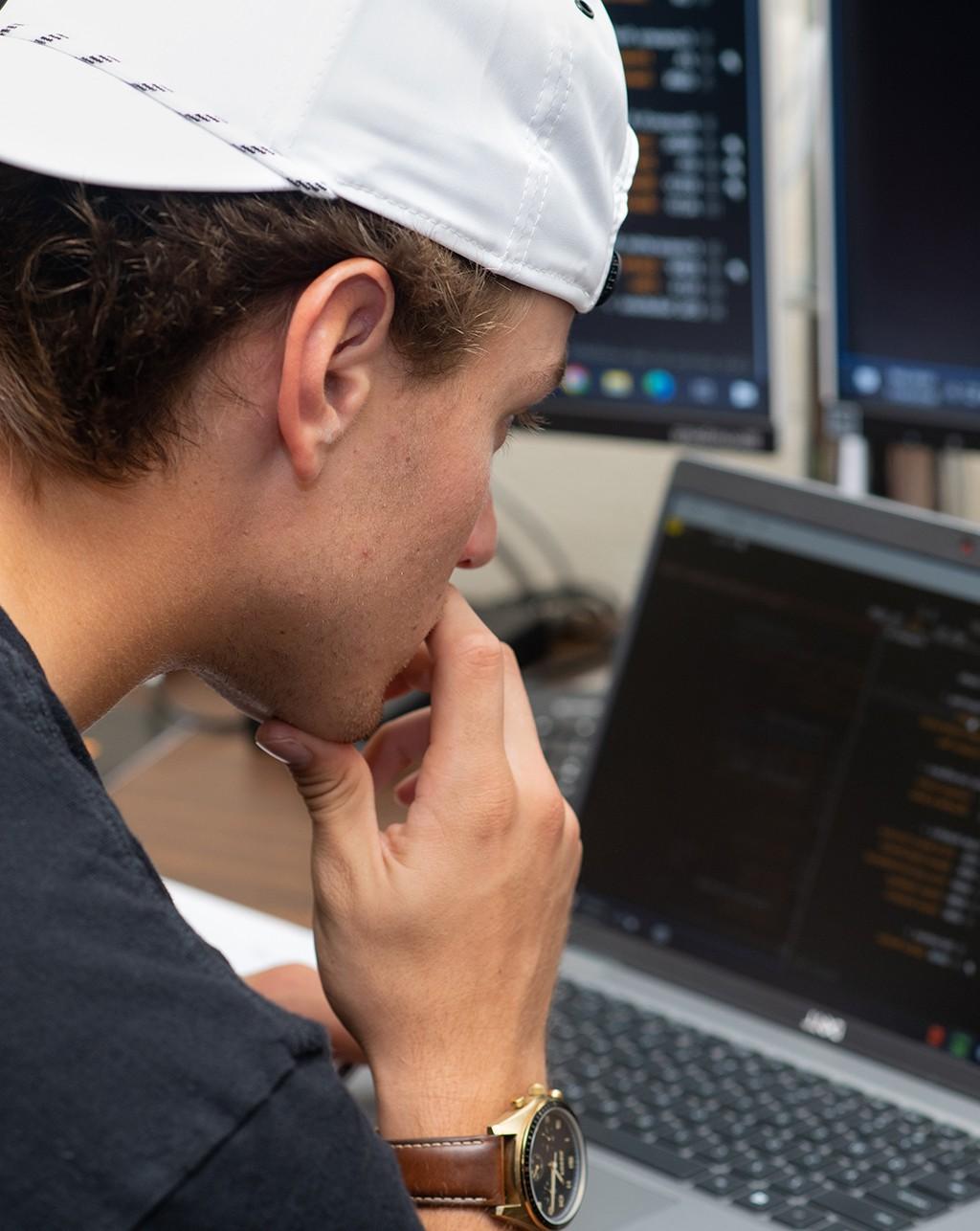 Image of student on laptop