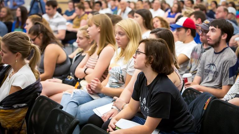 The crowd at a Martin Luther King Jr. lecture